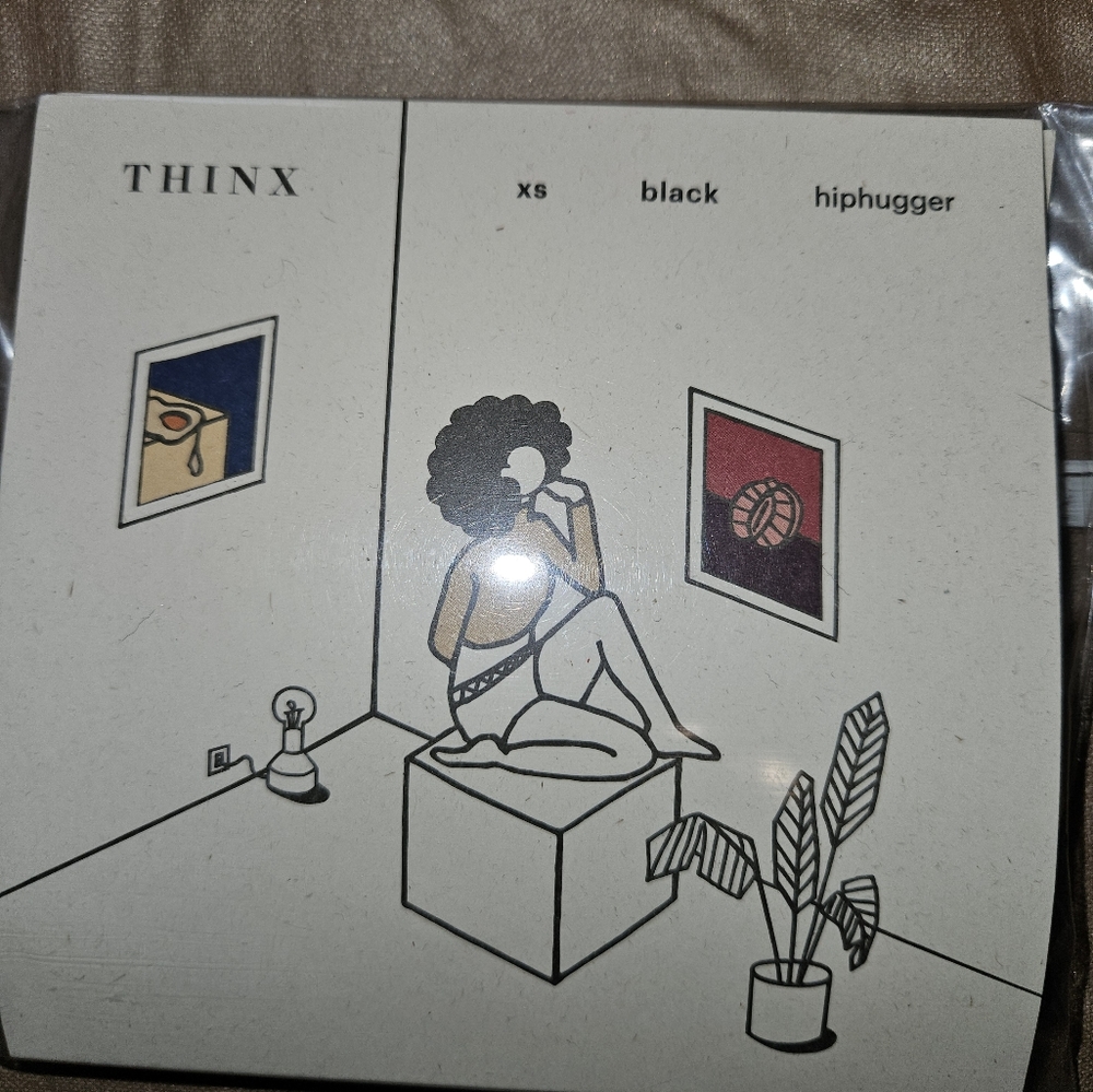 THINX Hiphugger Period Underwear for Women Black XS FSA HSA Approved